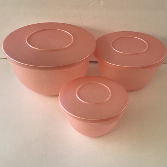 Tupperware Impressions Classic  Bowl  (4) & Jug (4) Tumbler Pink & Turquoise - Picture 5 of 8